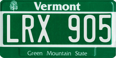 VT license plate LRX905
