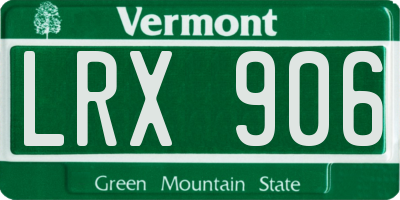 VT license plate LRX906