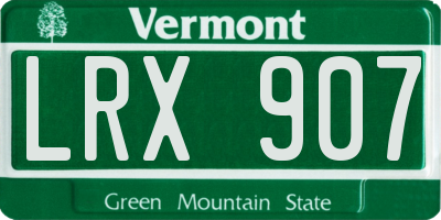 VT license plate LRX907