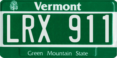 VT license plate LRX911