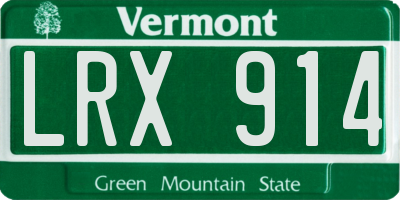 VT license plate LRX914
