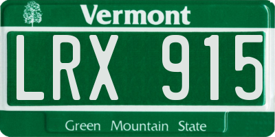 VT license plate LRX915