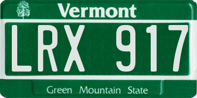 VT license plate LRX917