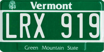 VT license plate LRX919