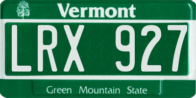 VT license plate LRX927