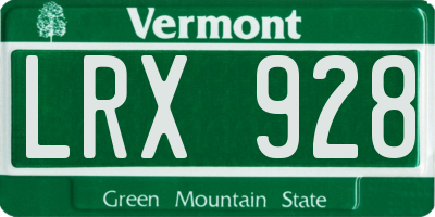 VT license plate LRX928