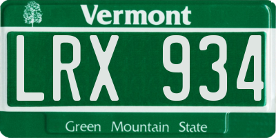 VT license plate LRX934
