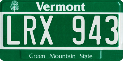 VT license plate LRX943