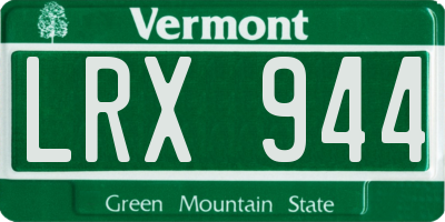 VT license plate LRX944