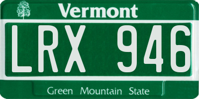 VT license plate LRX946