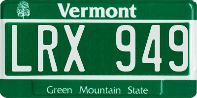 VT license plate LRX949