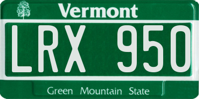 VT license plate LRX950