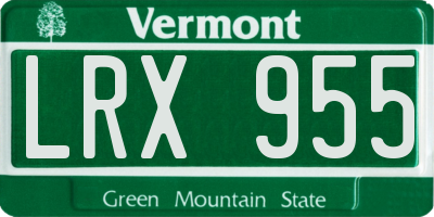 VT license plate LRX955