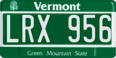 VT license plate LRX956