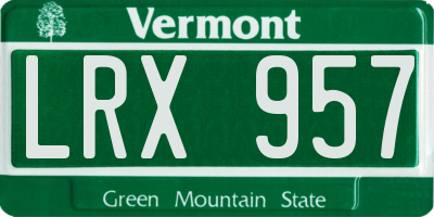 VT license plate LRX957