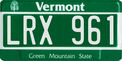 VT license plate LRX961