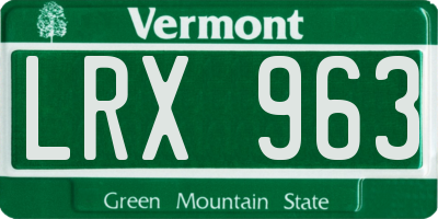 VT license plate LRX963
