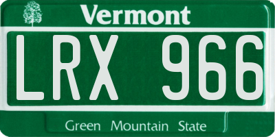 VT license plate LRX966