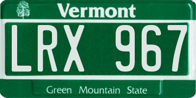 VT license plate LRX967