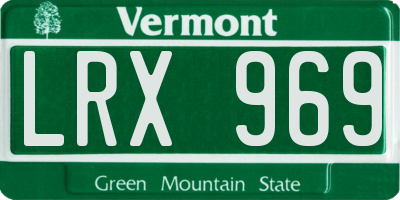 VT license plate LRX969