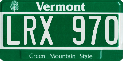 VT license plate LRX970