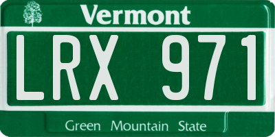 VT license plate LRX971