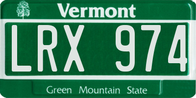 VT license plate LRX974