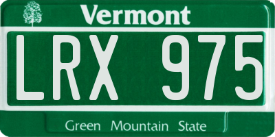 VT license plate LRX975