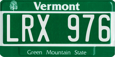 VT license plate LRX976