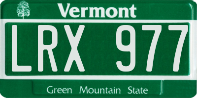 VT license plate LRX977