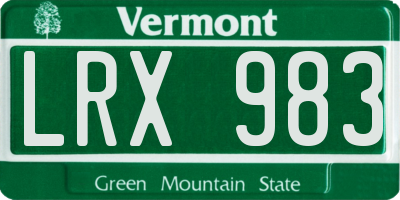VT license plate LRX983