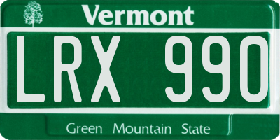 VT license plate LRX990