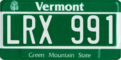 VT license plate LRX991
