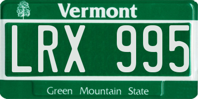 VT license plate LRX995