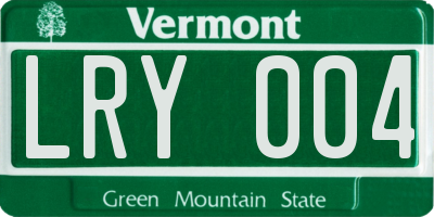 VT license plate LRY004