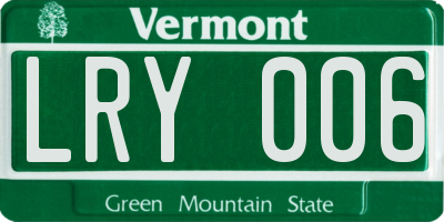 VT license plate LRY006