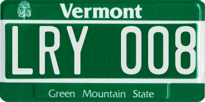 VT license plate LRY008