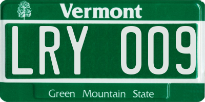 VT license plate LRY009