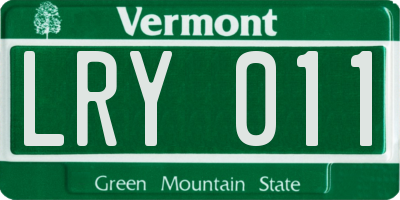 VT license plate LRY011