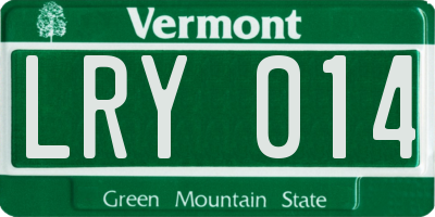 VT license plate LRY014