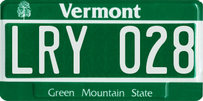 VT license plate LRY028