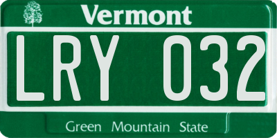 VT license plate LRY032