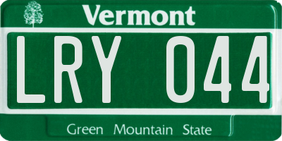 VT license plate LRY044
