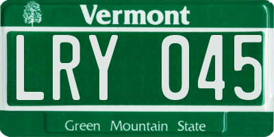 VT license plate LRY045