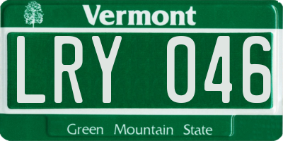 VT license plate LRY046
