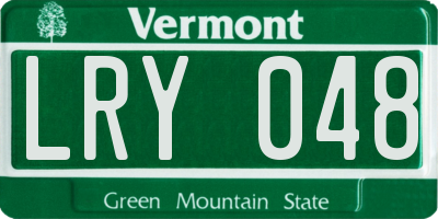 VT license plate LRY048