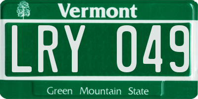 VT license plate LRY049