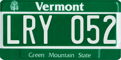 VT license plate LRY052