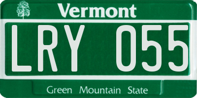 VT license plate LRY055