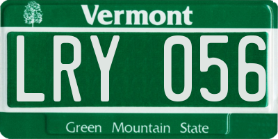VT license plate LRY056